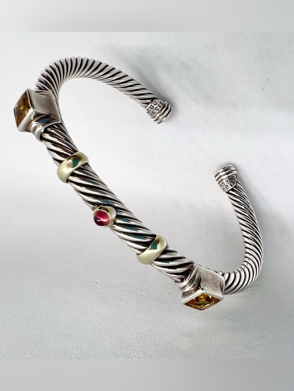 David Yurman Renaissance Station Bracelet with Citrine, Tourmaline and Gold - Picture 5 of 12